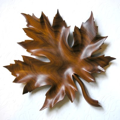 Norway Maple Leaf Hand-Carved in Rosewood